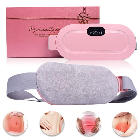 Portable Cordless Heating Pad, Electric Waist Belt Device, Fast Heating Pad with 3 Heat Levels and 3 Massage Modes, Back or Belly Heating Pad for Women and Girl