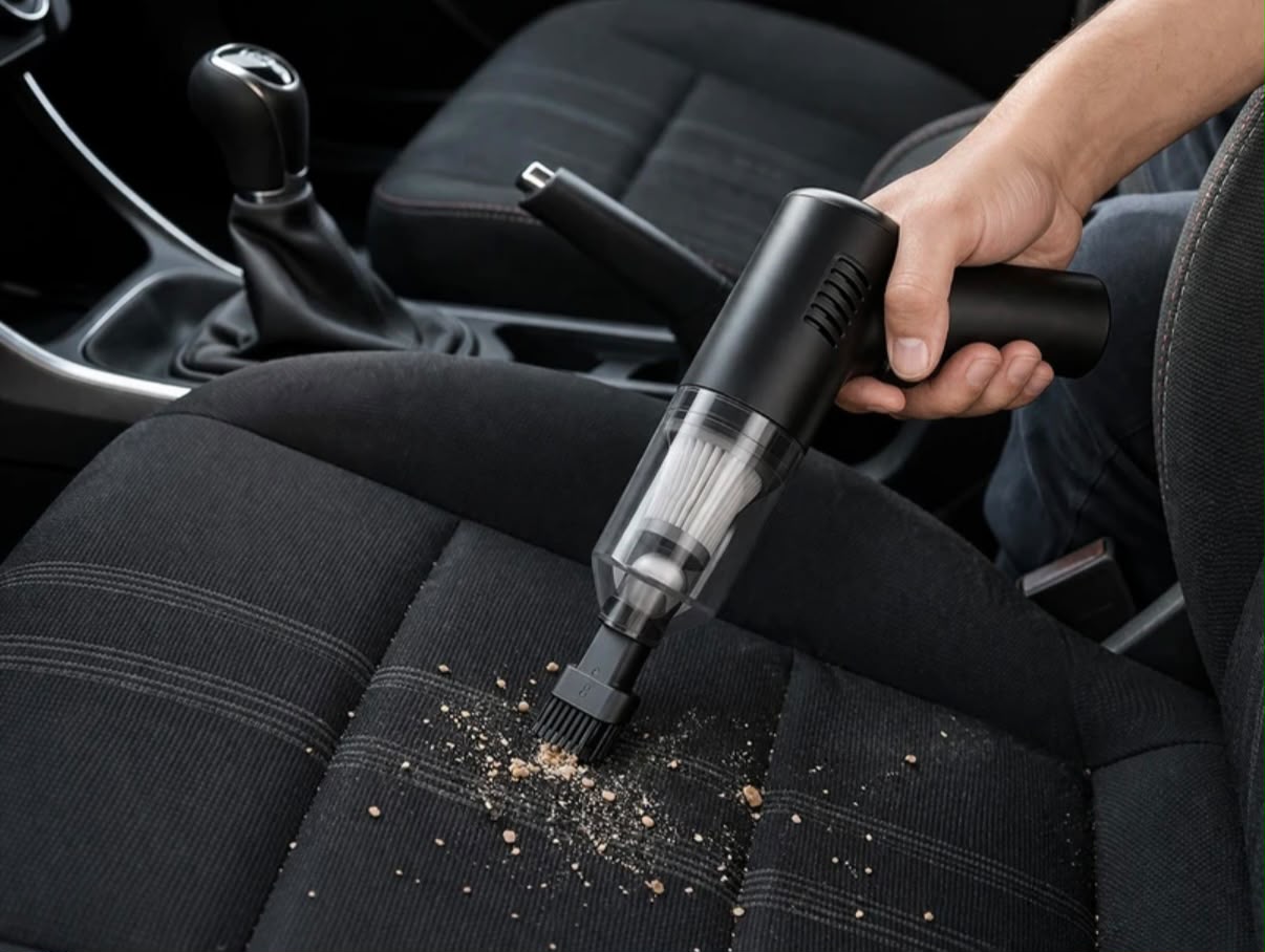 3-in-1 Portable Car Vacuum Cleaner with Blower, USB Rechargeable, Black, Wireless Handheld Mini Design, Strong Suction, Washable for Car, Home, Travel